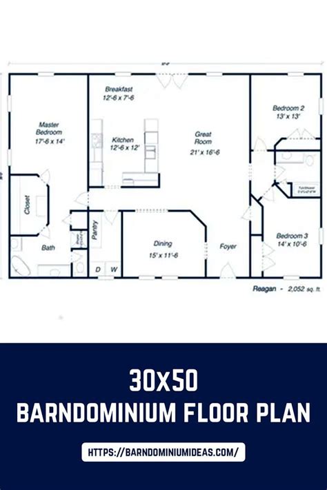 30x50 Barndominium floor plan! | Barndominium floor plans, Barn homes ...