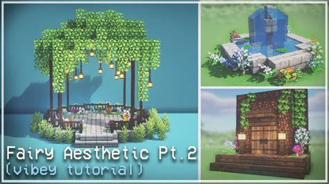 Minecraft: Fairy Aesthetic Builds Pt.2 🍄🌿 Fairytail Cottagecore ...