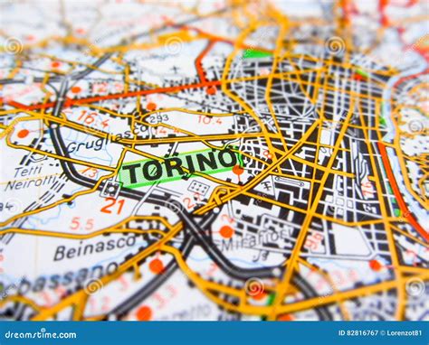 Torino City Over a Road Map ITALY Stock Image - Image of travel, italy ...