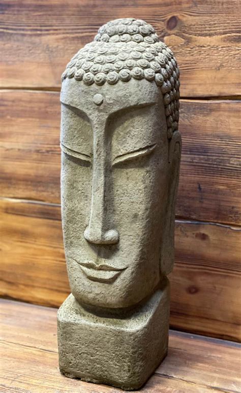 Stone Garden Extra Large Buddha Head Statue Detailed Ornament | Etsy