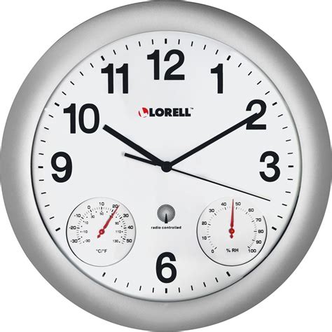 Lorell Analog Temperature/Humidity Wall Clock - Analog - White Printing Company