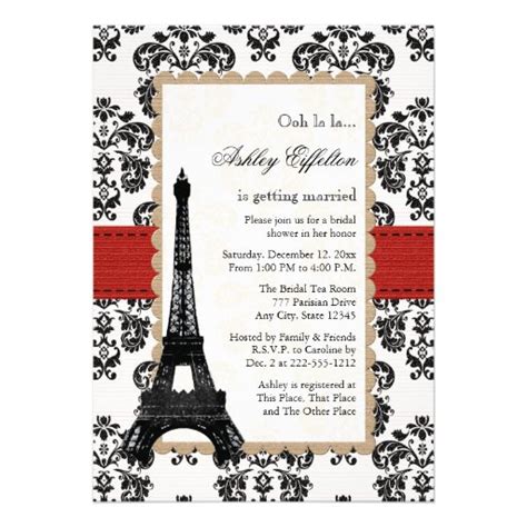 Personalized Paris Bridal Shower Invitations | CustomInvitations4U.com