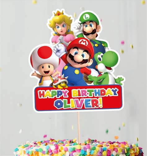 Super Mario Printable Cake Toppersuper Mario Birthday Party - Etsy