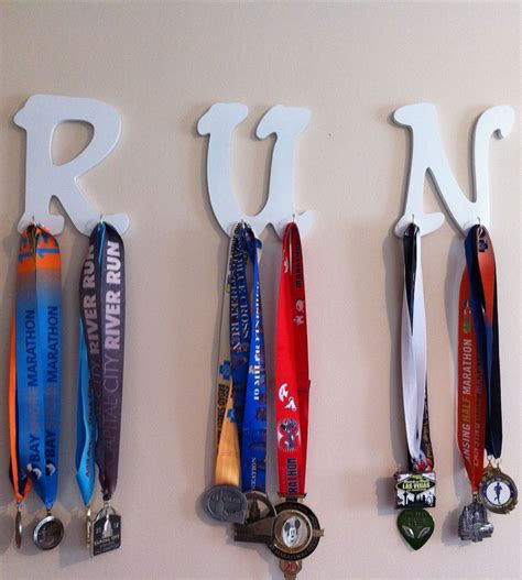 RUN medal hanger I made to display all of my race medals! Spray painted ...