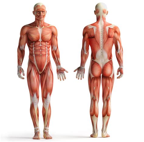 2: Unveiled human body. Illustration of the main skeletal muscles ...