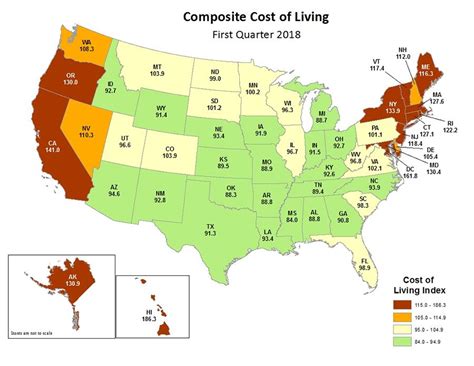 Cost Of Living Map Of USA | Printable Map Of USA