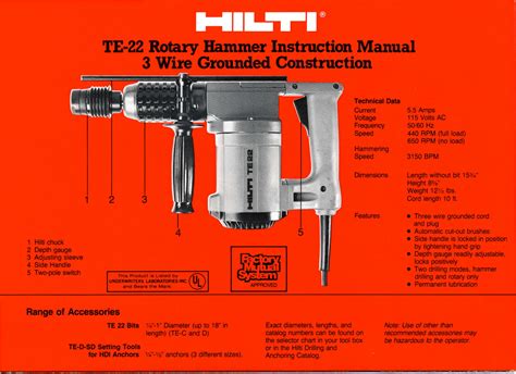 Hilti Te 22 Instruction Manual ManualsLib Makes It Easy To Find Manuals Online!