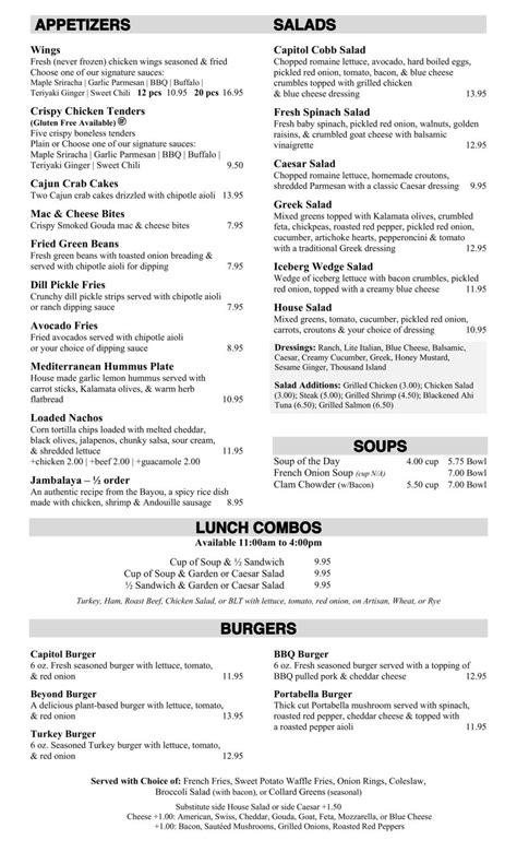 BerkshireMenus.com - Capitol Restaurant