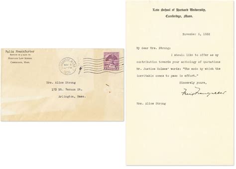 Typed Letter, Signed, On Harvard Law School Letterhead, November 5.. | Felix Frankfurter