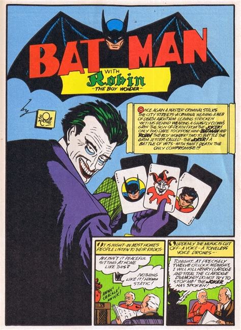 The Great Comic Book Heroes: The Joker's first appearance in Batman #1, 1940