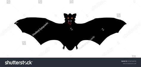 Vampire Bat Bloody Teeth Vector Silhouette Stock Vector (Royalty Free ...