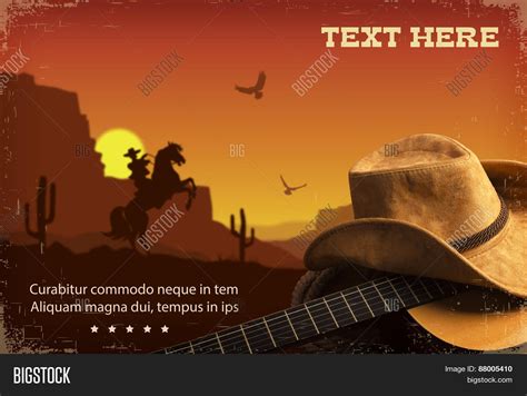 American Country Music.western Background With Guitar And Cowboy Hat Stock Photo & Stock Images ...