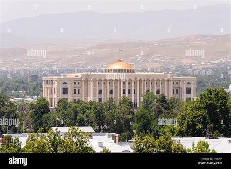 DUSHANBE, TAJIKISTAN - DEC 21, 2014: One of landmark buildings of the ...