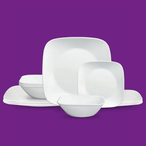 Corelle® Classic Pure White, Square, 12-Piece, Dinnerware Set - Walmart.com - Walmart.com