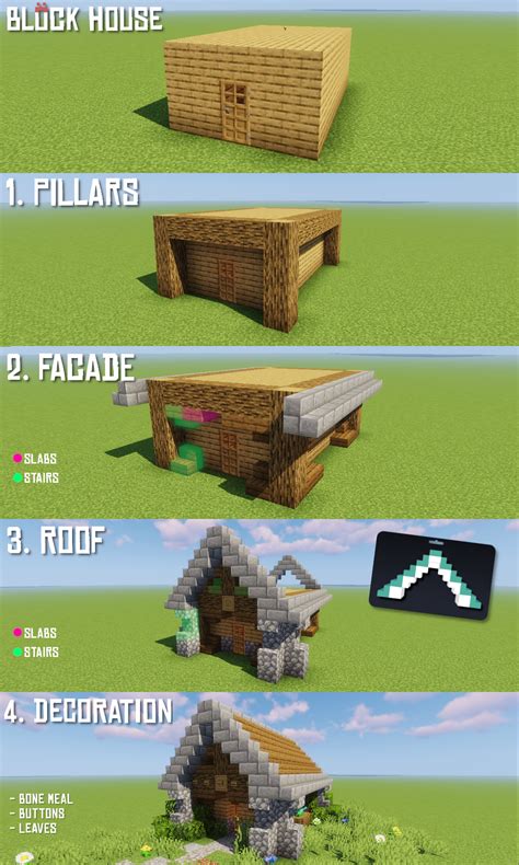 How to transform every block house in 4 easy steps! : r/Minecraft