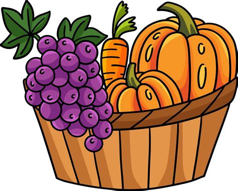 Thanksgiving Harvest Fruits Vegetables Cartoon 8944161 Vector Art at Vecteezy