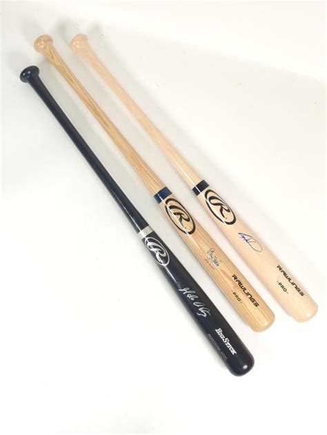 Lot - Lot of 3 Autographed Baseball Bats