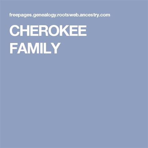 CHEROKEE FAMILY | Family, Cherokee