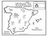 Spain Map Coloring Page  Team sketch template