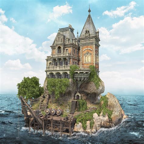 Old Palace on the Coast by Andrii Yermolenko : r/ImaginaryLandscapes