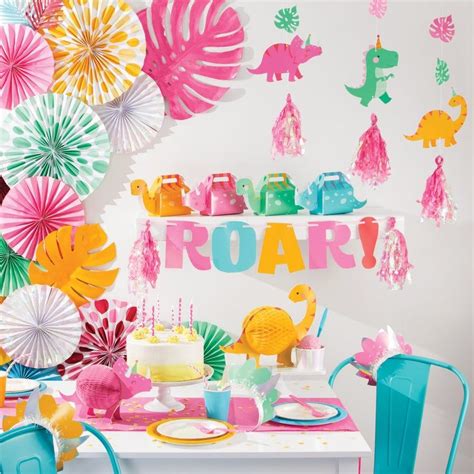 Girl Dinosaur Centerpieces 2ct Pink Dinosaur Decor for Girls Girly Dino ...