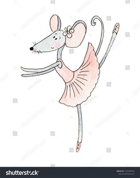 Cute Cartoon Mouse Ballerina Pink Tutu Stock Illustration 1522238753 ...