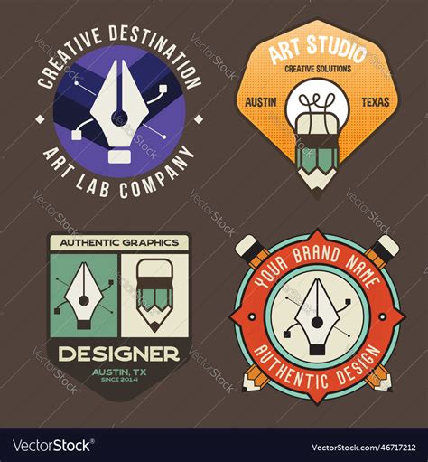 Set of design studio logo templates for creative Vector Image