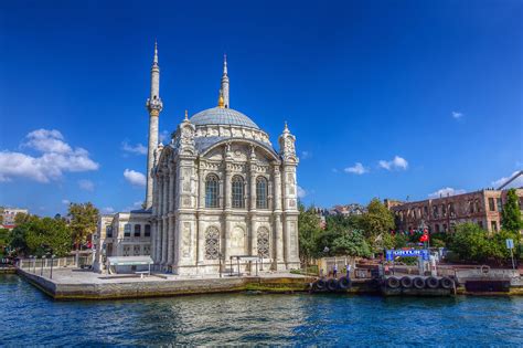 The Ortaköy mosque is one of the architectural beauties that can be seen from the bosphorus ...