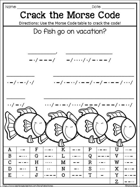 Free Printable Morse Code Worksheets