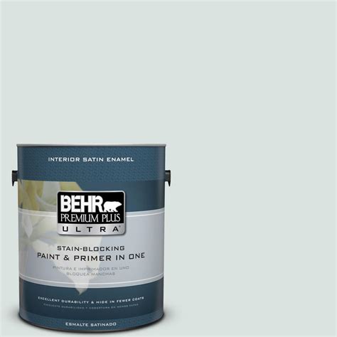 BEHR Premium Plus Ultra 1-gal. #N430-1 Mountain Peak White Satin Enamel Interior Paint-775001 ...