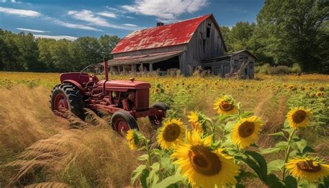 Premium AI Image | Harvesting wheat with old machinery in autumn ...