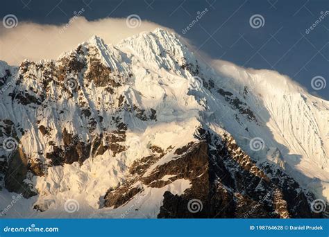 Evening View of Mount Salkantay or Salcantay in Peru Stock Photo ...