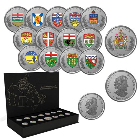 HERALDIC EMBLEMS OF CANADA - 14-COIN SET - 2018 CANADIAN COINS