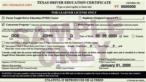 DE964 - Parent Taught Driving Course