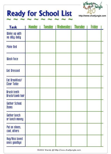 Printable Adhd Schedule Template