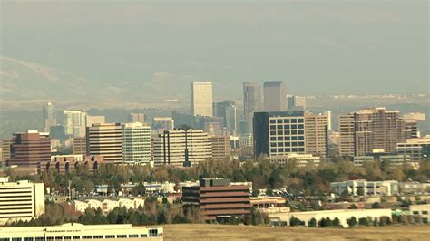 HD stock footage aerial video of the Denver skyline and office ...