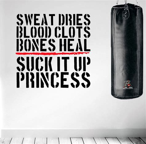 Sweat Dries Wall Decal Quote Muay Thai Boxing Gym Training Kickboxing ...