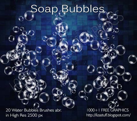 20 Water Bubbles Photoshop Brushes High-Res. | Στάλες στο γαλάζιο