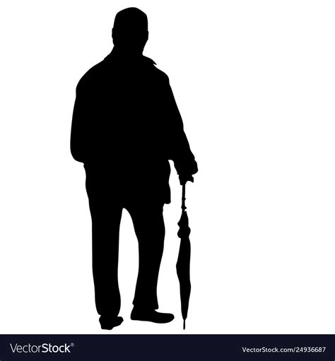 Old man silhouette on white background Royalty Free Vector