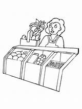 Cash Register Cashier Drawing Coloring Draw Pages Money Template  sketch template