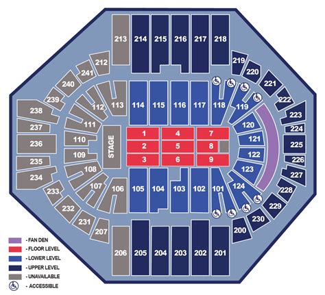 Xfinity Center Seating Plan | Elcho Table