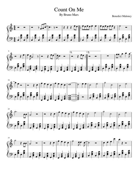 Count On Me Sheet music for Piano | Download free in PDF or MIDI | Musescore.com