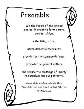 Preamble to the Constitution of the United States by Pray Love and Teach