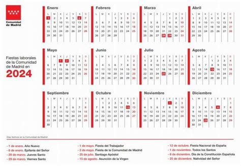 Calendario Laboral 2024 Madrid Comunidad - Image to u