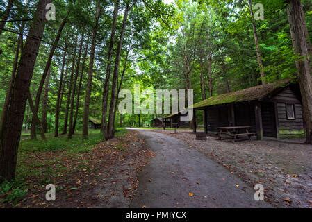 Robert H. Treman State Park: Camping area cabins Stock Photo: 219234136 ...