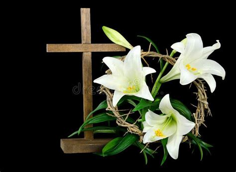 Easter cross and lilies. Easter cross with crown of thorns and white lilies , #Aff, #lilies, # ...