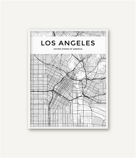 Los Angeles Map Print Los Angeles Map Los Angeles Wall Art - Etsy