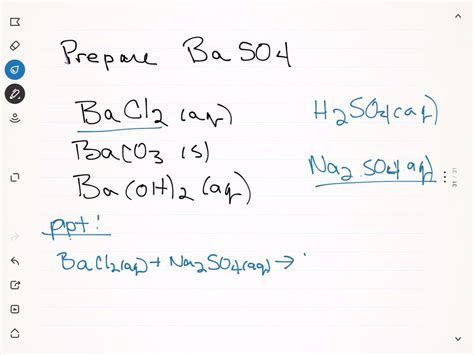 SOLVED:Describe how to prepare BaSO4, barium sulfate, by (a) a ...