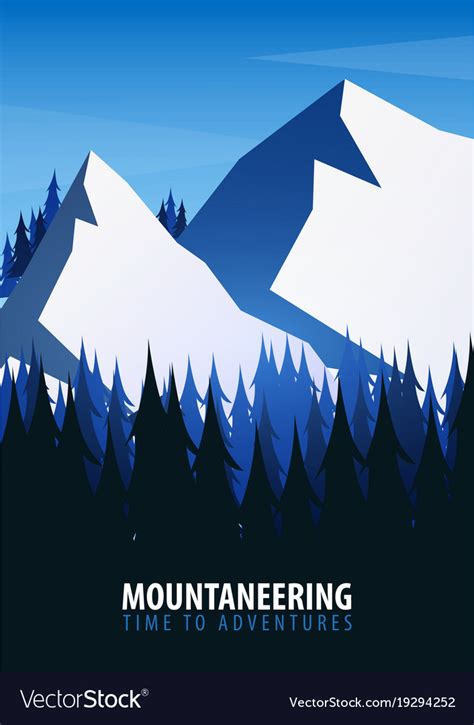 Mountains poster nature landscape background with Vector Image