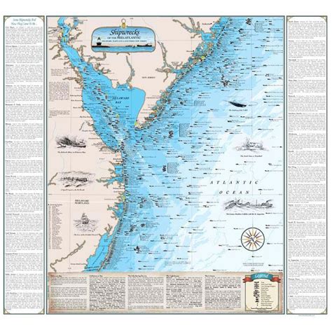 Mid Atlantic Shipwreck Map - The Map Shop